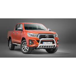 Bullbar Omologat RAR, Steeler 4x4 "A" Bar cu Țăruși, Culoare Argintiu, Toyota Hilux 2018 - 2021 - EDK.ro