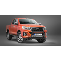 EC Homologated Bullbar, Steeler 4x4 "A" Bar with Spikes, Color Black, Toyota Hilux 2018 - 2021 - EDK.ro