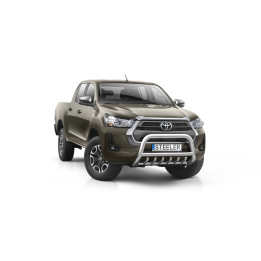 EC Homologated Bullbar, Steeler 4x4 "A" Bar with Spikes, Color Silver, Toyota Hilux 2021 - Present - EDK.ro