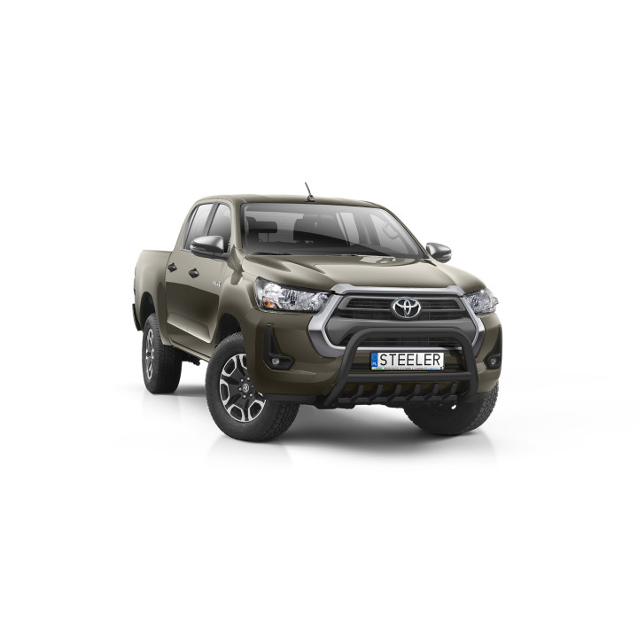 Bullbar Omologat RAR, Steeler 4x4 "A" Bar cu Țăruși, Culoare Argintiu, Toyota Hilux 2021 - Prezent - EDK.ro