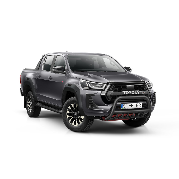 Bullbar Omologat RAR, Steeler 4x4 "A" Bar cu Țăruși, Culoare Argintiu, Toyota Hilux 2021 - Prezent - EDK.ro