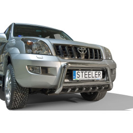 Bullbar Omologat RAR, Steeler 4x4 "A" Bar cu Țăruși, Culoare Argintiu, Toyota Land Cruiser 120 2002 - 2009 - EDK.ro