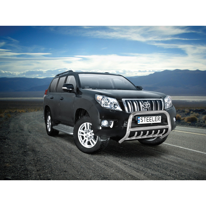 EC Homologated Bullbar, Steeler 4x4 "A" Bar with Spikes, Color Silver, Toyota Land Cruiser 150 2010 - 2013 - EDK.ro