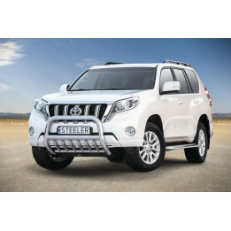 Bullbar Omologat RAR, Steeler 4x4 "A" Bar cu Țăruși, Culoare Argintiu, Toyota Land Cruiser 150 2013 - 2017 - EDK.ro