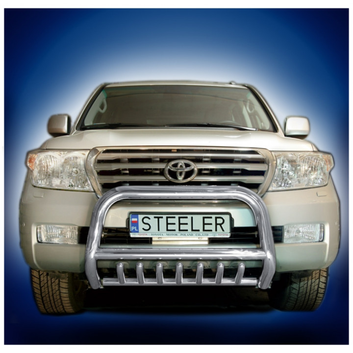 Bullbar Omologat RAR, Steeler 4x4 "A" Bar cu Țăruși, Culoare Argintiu, Toyota Land Cruiser V8 2007 - 2012 - EDK.ro