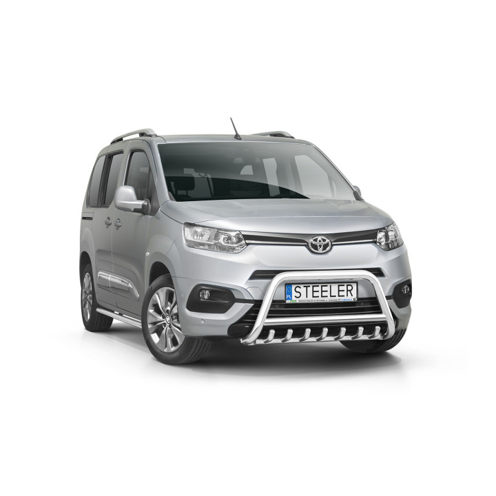EC Homologated Bullbar, Steeler 4x4 "A" Bar with Spikes, Color Silver, Toyota ProAce City Verso 2019 - Present - EDK.ro