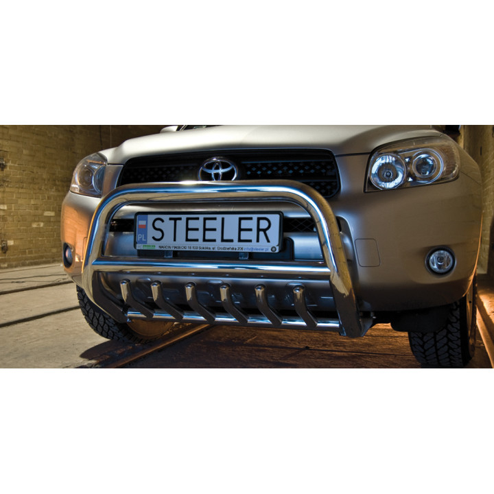 EC Homologated Bullbar, Steeler 4x4 "A" Bar with Spikes, Color Silver, Toyota RAV4 2006 - 2010 - EDK.ro