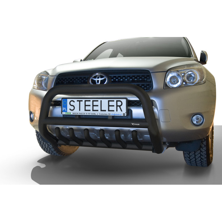Bullbar Omologat RAR, Steeler 4x4 "A" Bar cu Țăruși, Culoare Negru, Toyota RAV4 2006 - 2010 - EDK.ro