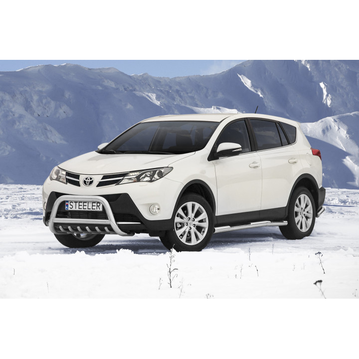 EC Homologated Bullbar, Steeler 4x4 "A" Bar with Spikes, Color Silver, Toyota RAV4 2013 - 2016 - EDK.ro