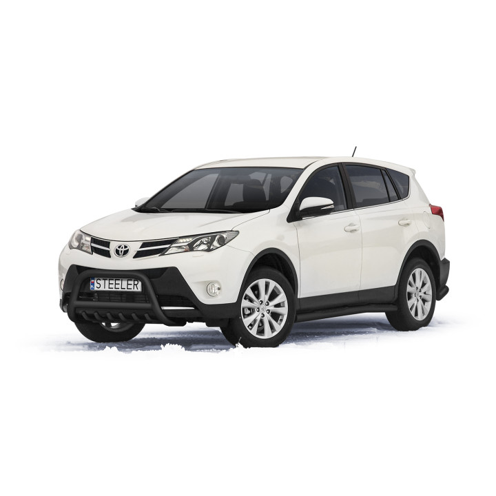 Bullbar Omologat RAR, Steeler 4x4 "A" Bar cu Țăruși, Culoare Negru, Toyota RAV4 2013 - 2016 - EDK.ro