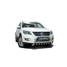 Bullbar Omologat RAR, Steeler 4x4 "A" Bar cu Țăruși, Culoare Argintiu, Volkswagen Tiguan 2007 - 2016 - EDK.ro