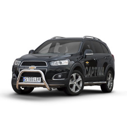 Bullbar Omologat RAR, Steeler 4x4 "A" Bar cu Traversă, Culoare Argintiu, Chevrolet Captiva 2012 - 2015 - EDK.ro