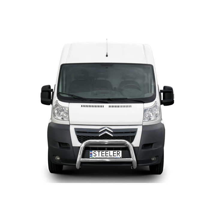 Bullbar Omologat RAR, Steeler 4x4 "A" Bar cu Traversă, Culoare Argintiu, Fiat Ducato / Citroën Jumper / Peugeot Boxer 2006 - 202