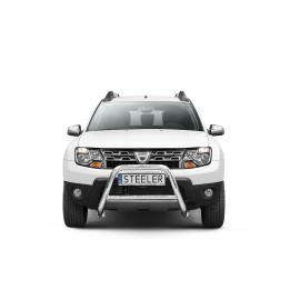 Bullbar Omologat RAR, Steeler 4x4 "A" Bar cu Traversă, Culoare Argintiu, Dacia Duster 2010 - 2018 - EDK.ro