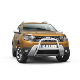 EC Homologated Bullbar, Steeler 4x4 "A" Bar with Crossbar, Color Silver, Dacia Duster 2018 - 2023 - EDK.ro