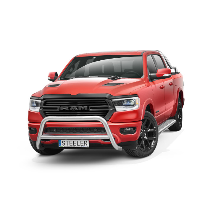 Bullbar Omologat RAR, Steeler 4x4 "A" Bar cu Traversă, Culoare Argintiu, Dodge RAM 1500 2019 - Prezent - EDK.ro