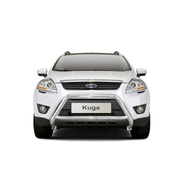EC Homologated Bullbar, Steeler 4x4 "A" Bar with Crossbar, Color Silver, Ford Kuga 2008 - 2012 - EDK.ro