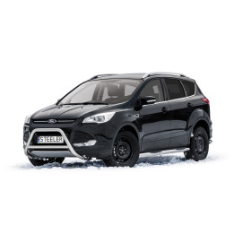 EC Homologated Bullbar, Steeler 4x4 "A" Bar with Crossbar, Color Silver, Ford Kuga 2012 - 2017 - EDK.ro