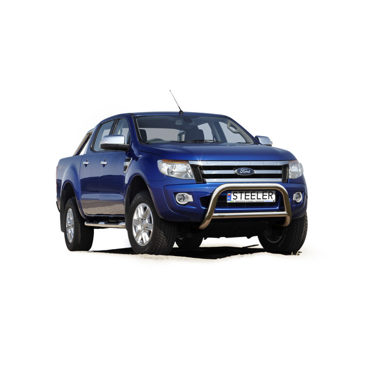 Bullbar Omologat RAR, Steeler 4x4 "A" Bar cu Traversă, Culoare Argintiu, Ford Ranger 2012 - 2019 - EDK.ro