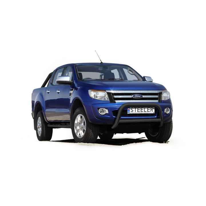 Bullbar Omologat RAR, Steeler 4x4 "A" Bar cu Traversă, Culoare Argintiu, Ford Ranger 2012 - 2019 - EDK.ro