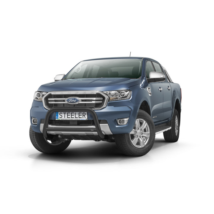 Bullbar Omologat RAR, Steeler 4x4 "A" Bar cu Traversă, Culoare Argintiu, Ford Ranger 2019 - 2022 - EDK.ro