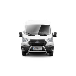 EC Homologated Bullbar, Steeler 4x4 "A" Bar with Crossbar, Color Silver, Ford Transit 2019 - Present - EDK.ro