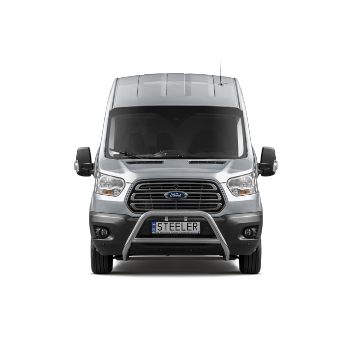 Bullbar Omologat RAR, Steeler 4x4 "A" Bar cu Traversă, Culoare Argintiu, Ford Transit 2019 - Prezent - EDK.ro
