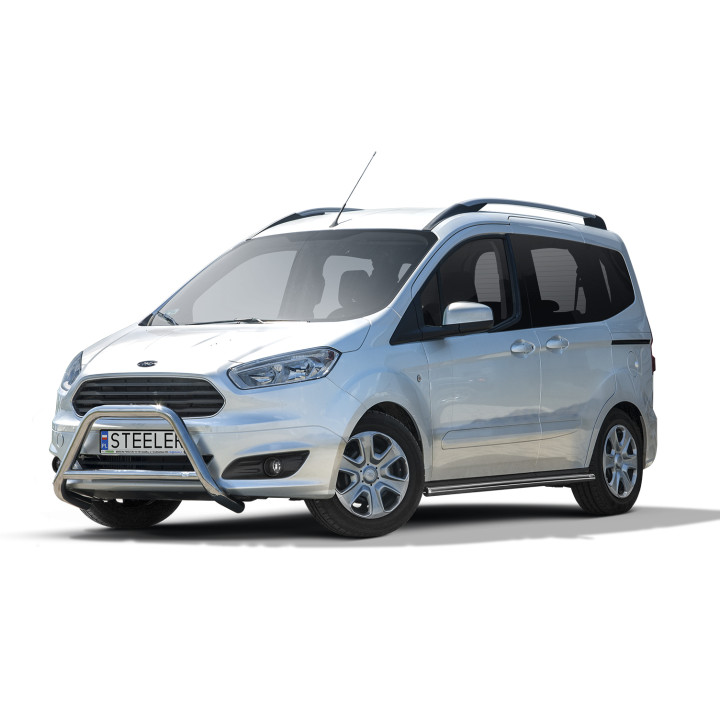 Bullbar Omologat RAR, Steeler 4x4 "A" Bar cu Traversă, Culoare Argintiu, Ford Transit Courier 2014 - 2018 - EDK.ro