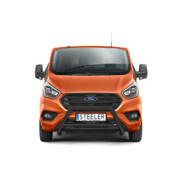Bullbar Omologat RAR, Steeler 4x4 "A" Bar cu Traversă, Culoare Negru, Ford Transit Custom 2018 - 2023 - EDK.ro