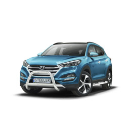 EC Homologated Bullbar, Steeler 4x4 "A" Bar with Crossbar, Color Silver, Hyundai Tucson 2015 - 2018 - EDK.ro
