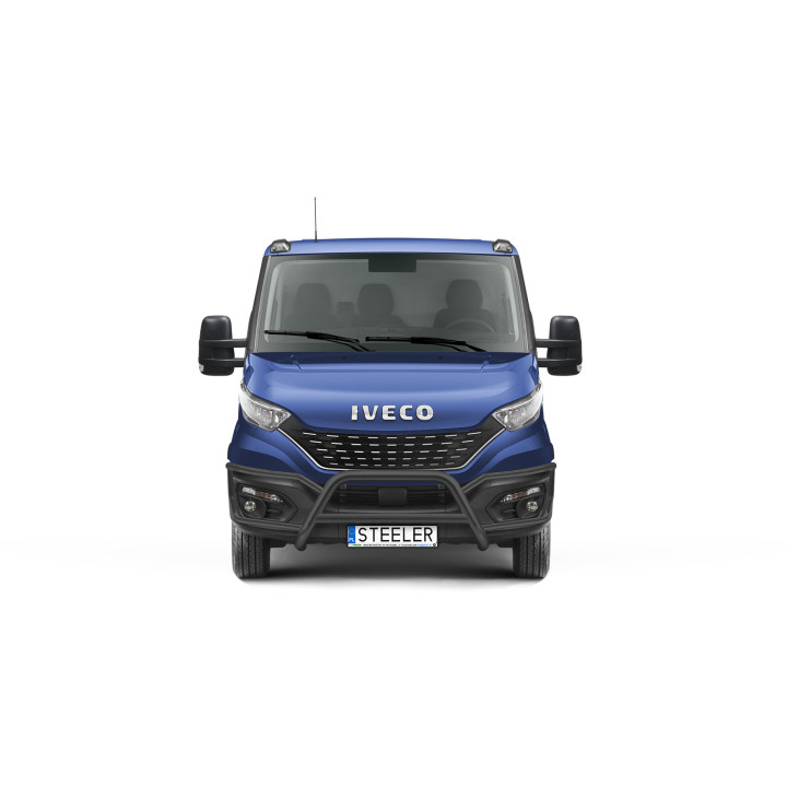 EC Homologated Bullbar, Steeler 4x4 "A" Bar with Crossbar, Color Silver, Iveco Daily 2019 - 2024 - EDK.ro