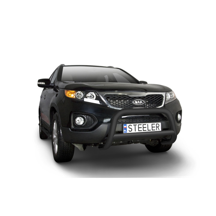 Bullbar Omologat RAR, Steeler 4x4 "A" Bar cu Traversă, Culoare Negru, Kia Sorento 2009 - 2012 - EDK.ro