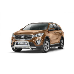 EC Homologated Bullbar, Steeler 4x4 "A" Bar with Crossbar, Color Silver, Kia Sorento 2015 - 2018 - EDK.ro