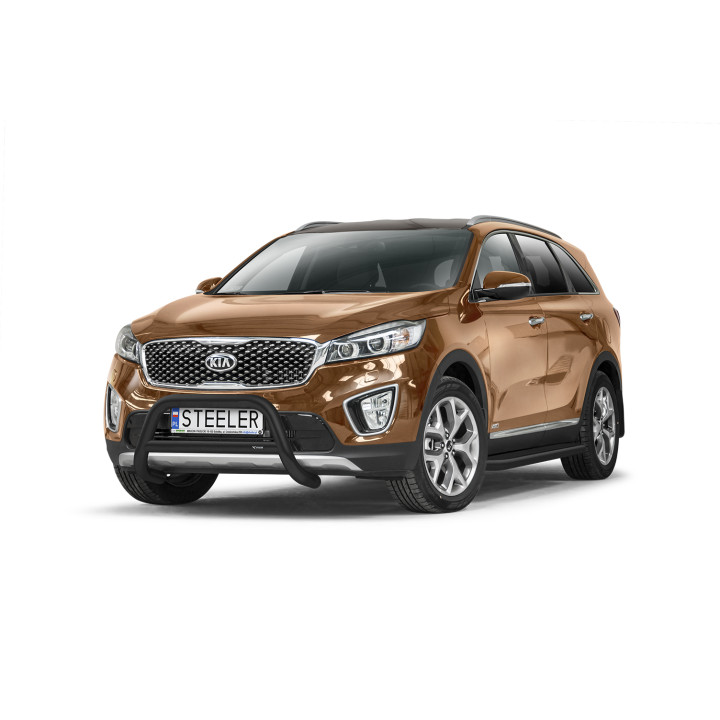 Bullbar Omologat RAR, Steeler 4x4 "A" Bar cu Traversă, Culoare Negru, Kia Sorento 2015 - 2018 - EDK.ro