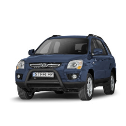Bullbar Omologat RAR, Steeler 4x4 "A" Bar cu Traversă, Culoare Negru, Kia Sportage 2006 - 2010 - EDK.ro