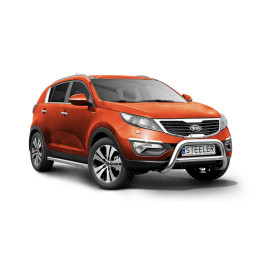 Bullbar Omologat RAR, Steeler 4x4 "A" Bar cu Traversă, Culoare Argintiu, Kia Sportage 2010 - 2015 - EDK.ro