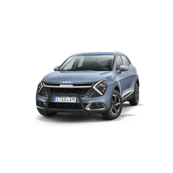 Bullbar Omologat RAR, Steeler 4x4 "A" Bar cu Traversă, Culoare Negru, Kia Sportage 2021 - Prezent - EDK.ro