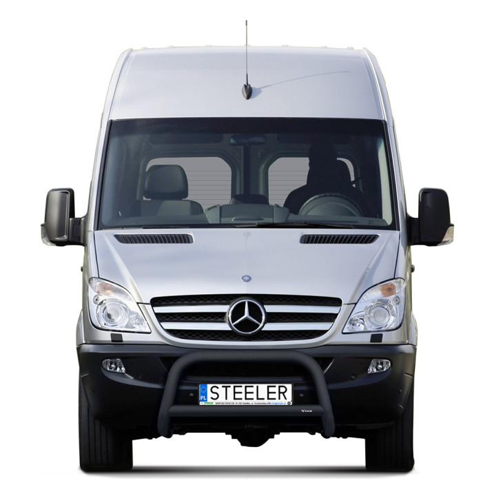 EC Homologated Bullbar, Steeler 4x4 "A" Bar with Crossbar, Color Black, Mercedes-Benz Sprinter 2006 - 2018 - EDK.ro