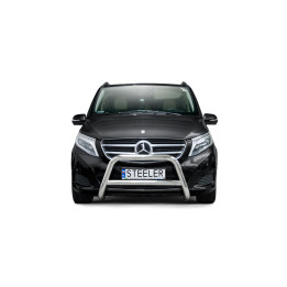 EC Homologated Bullbar, Steeler 4x4 "A" Bar with Crossbar, Color Silver, Mercedes-Benz V-Class 2014 - 2019 - EDK.ro