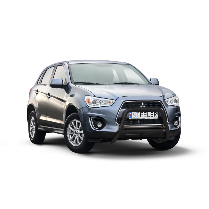EC Homologated Bullbar, Steeler 4x4 "A" Bar with Crossbar, Color Black, Mitsubishi ASX 2012 - 2016 - EDK.ro