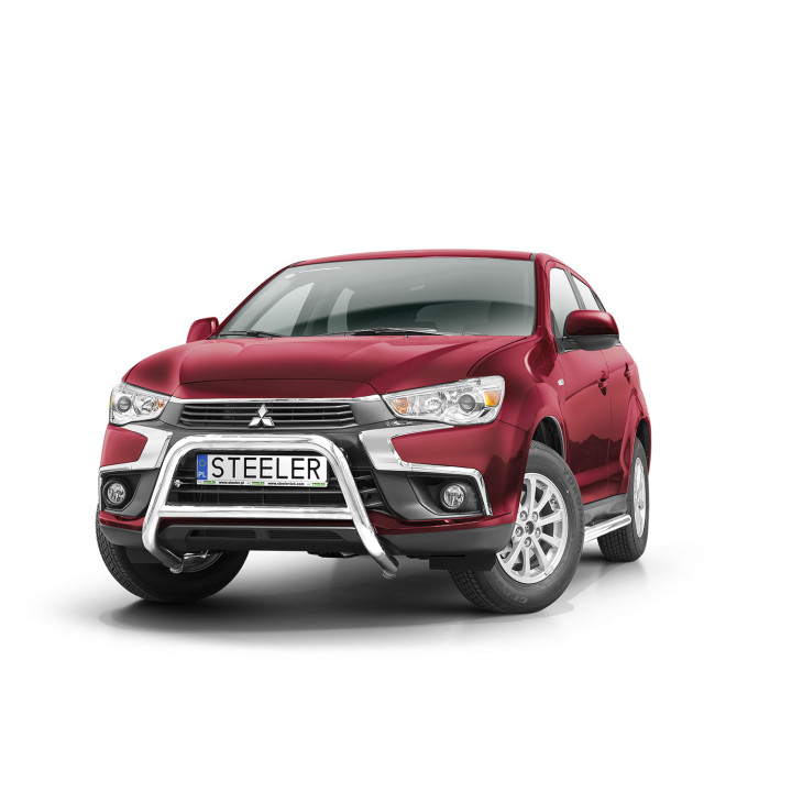 Bullbar Omologat RAR, Steeler 4x4 "A" Bar cu Traversă, Culoare Argintiu, Mitsubishi ASX 2017 - 2019 - EDK.ro