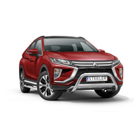 EC Homologated Bullbar, Steeler 4x4 "A" Bar with Crossbar, Color Silver, Mitsubishi Eclipse Cross 2017 - 2019 - EDK.ro
