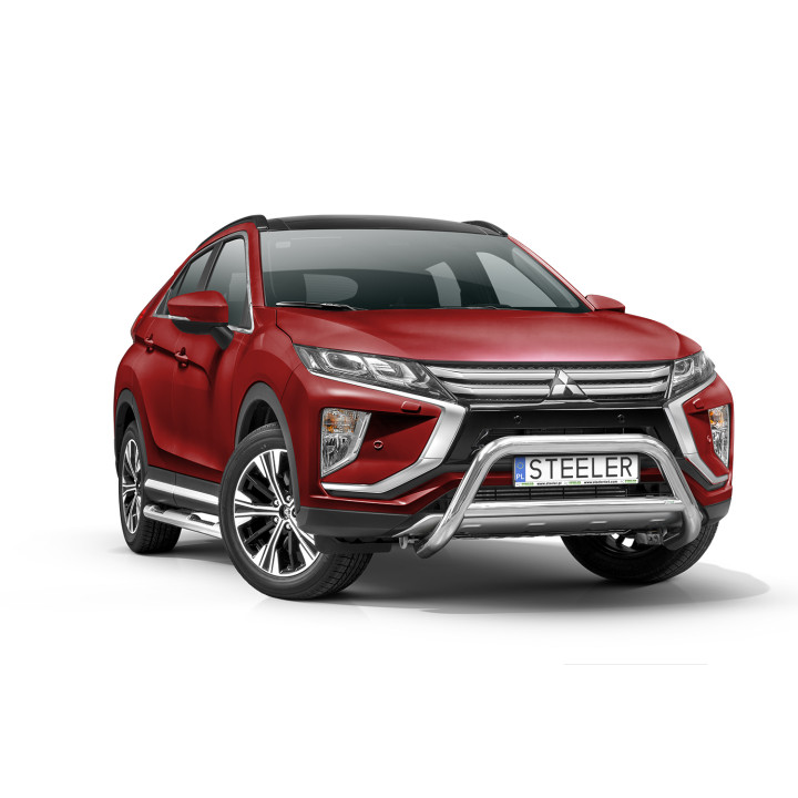 Bullbar Omologat RAR, Steeler 4x4 "A" Bar cu Traversă, Culoare Argintiu, Mitsubishi Eclipse Cross 2017 - 2019 - EDK.ro