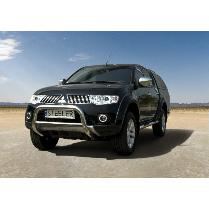 Bullbar Omologat RAR, Steeler 4x4 "A" Bar cu Traversă, Culoare Argintiu, Mitsubishi L200 2006 - 2009 - EDK.ro