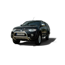 EC Homologated Bullbar, Steeler 4x4 "A" Bar with Crossbar, Color Silver, Mitsubishi L200 2009 - 2015 - EDK.ro