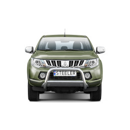 Bullbar Omologat RAR, Steeler 4x4 "A" Bar cu Traversă, Culoare Argintiu, Mitsubishi L200 2015 - 2019 - EDK.ro