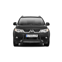 EC Homologated Bullbar, Steeler 4x4 "A" Bar with Crossbar, Color Black, Mitsubishi Outlander 2007 - 2009 - EDK.ro