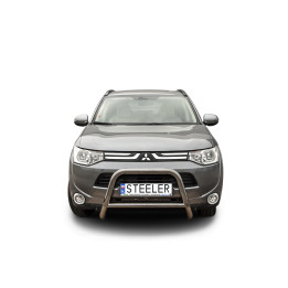 Bullbar Omologat RAR, Steeler 4x4 "A" Bar cu Traversă, Culoare Argintiu, Mitsubishi Outlander 2012 - 2015 - EDK.ro