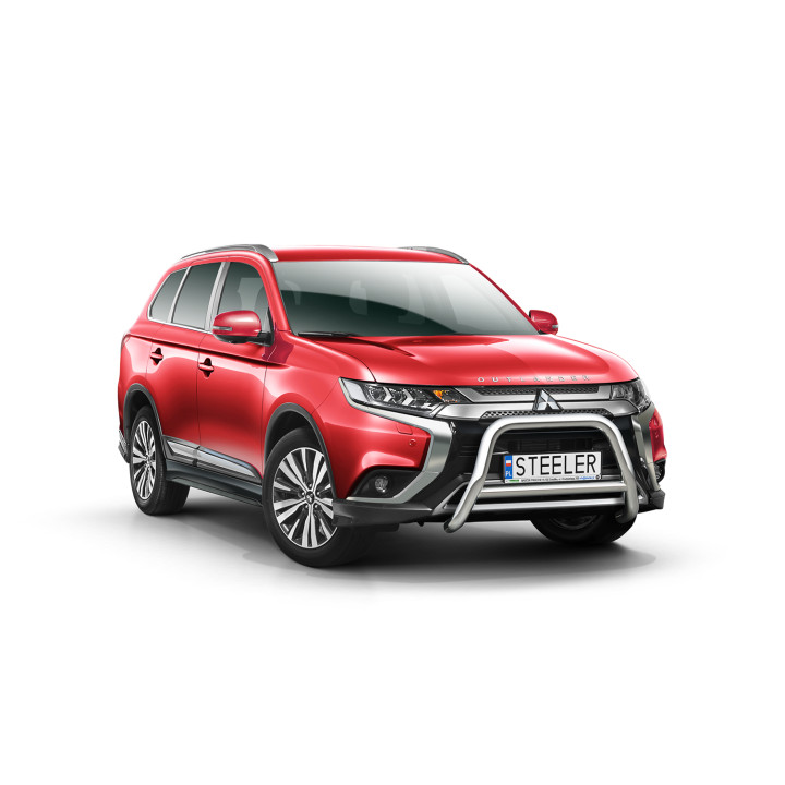 Bullbar Omologat RAR, Steeler 4x4 "A" Bar cu Traversă, Culoare Argintiu, Mitsubishi Outlander 2018 - 2021 - EDK.ro