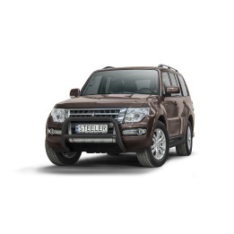 EC Homologated Bullbar, Steeler 4x4 "A" Bar with Crossbar, Color Black, Mitsubishi Pajero 2007 - 2015 - EDK.ro